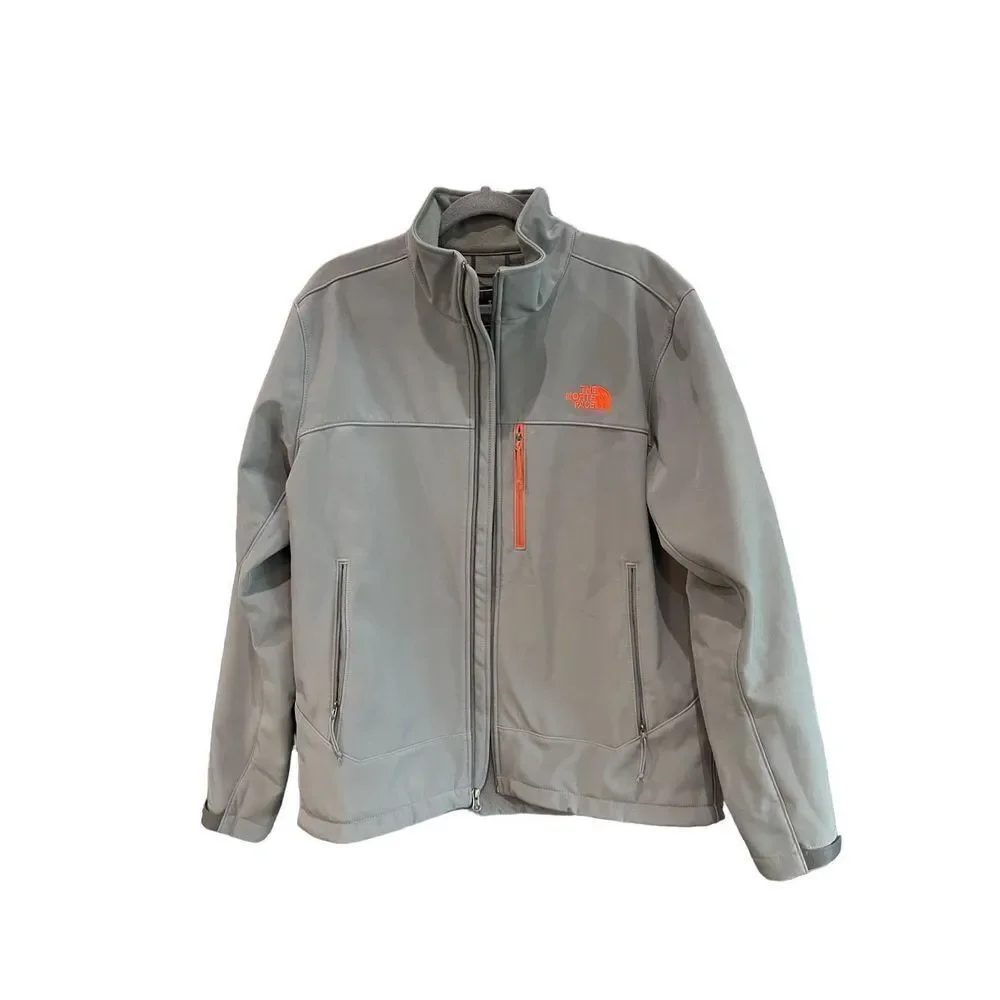The North Face Mens Gray Pockets Full Zip Windbreaker Jacket Size Large